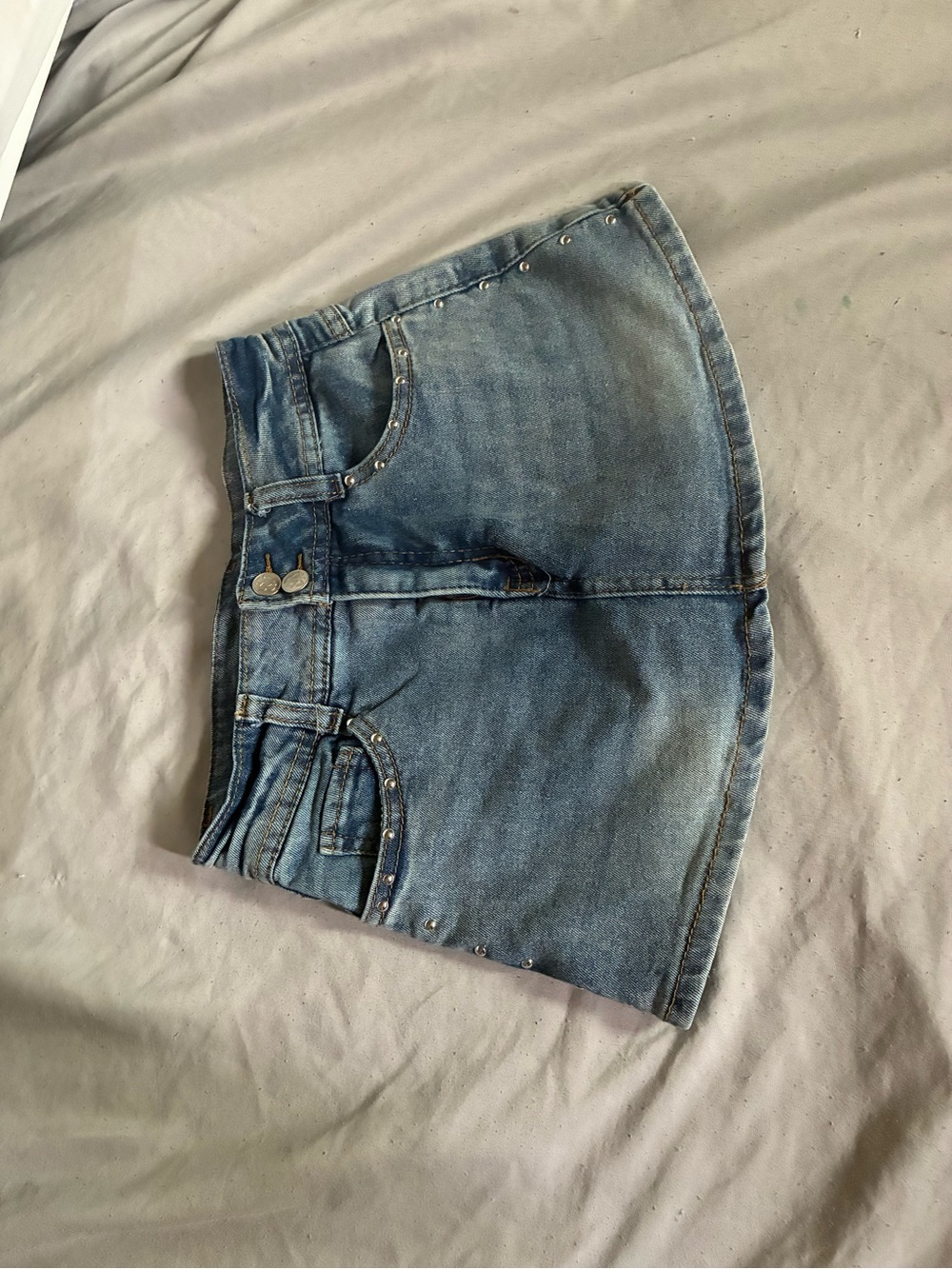 Denim Mini Shorts - Blue